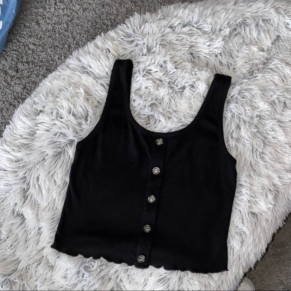 Black ribbed tank top